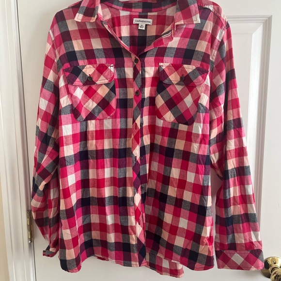 Pink and Black Plaid Shirt - Picture 1 of 1